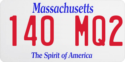 MA license plate 140MQ2