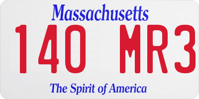 MA license plate 140MR3