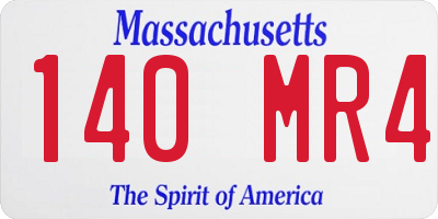 MA license plate 140MR4