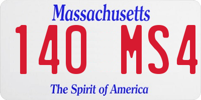 MA license plate 140MS4