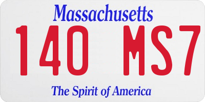 MA license plate 140MS7
