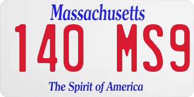MA license plate 140MS9