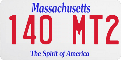 MA license plate 140MT2