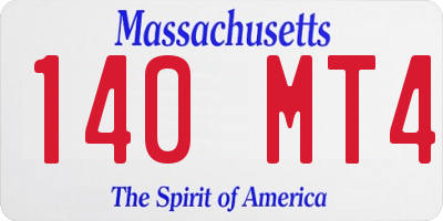MA license plate 140MT4