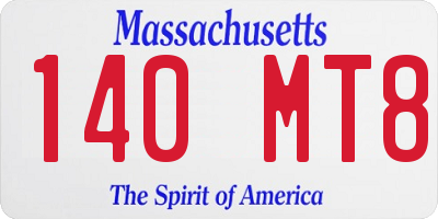 MA license plate 140MT8