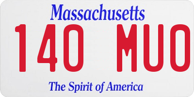 MA license plate 140MU0