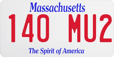 MA license plate 140MU2