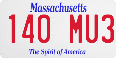 MA license plate 140MU3