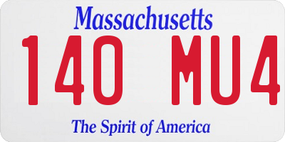 MA license plate 140MU4