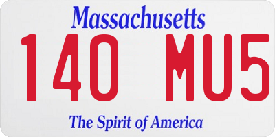 MA license plate 140MU5
