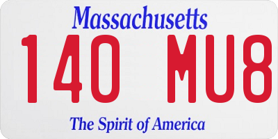 MA license plate 140MU8