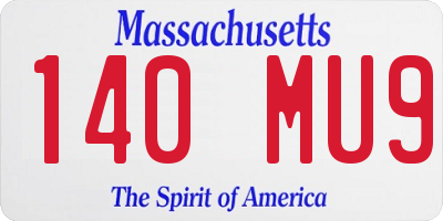 MA license plate 140MU9