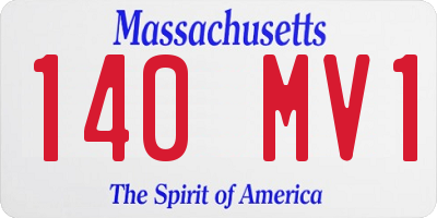 MA license plate 140MV1