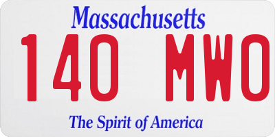 MA license plate 140MW0