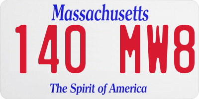 MA license plate 140MW8
