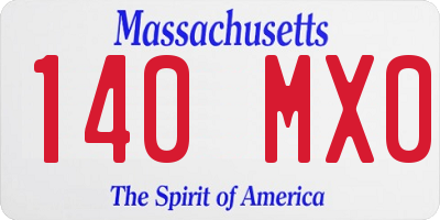 MA license plate 140MX0