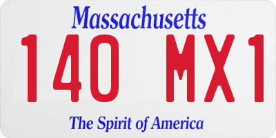 MA license plate 140MX1