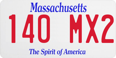 MA license plate 140MX2