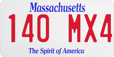 MA license plate 140MX4