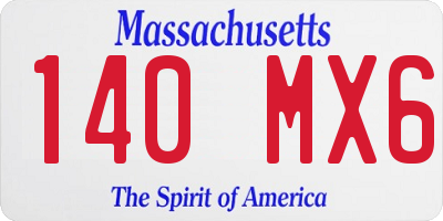 MA license plate 140MX6