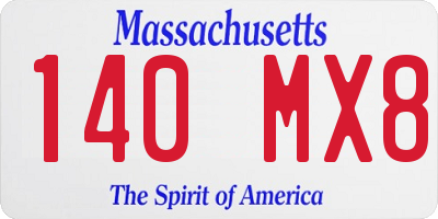 MA license plate 140MX8
