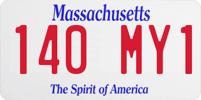 MA license plate 140MY1