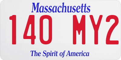 MA license plate 140MY2
