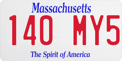 MA license plate 140MY5