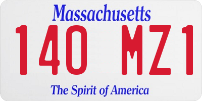 MA license plate 140MZ1