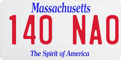 MA license plate 140NA0