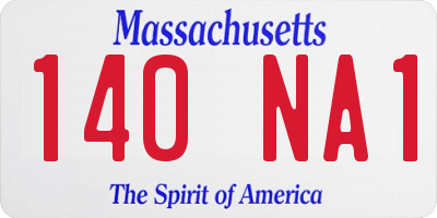 MA license plate 140NA1