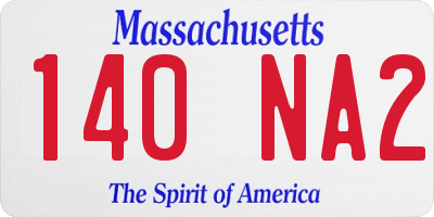 MA license plate 140NA2