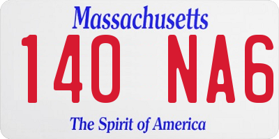 MA license plate 140NA6