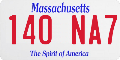 MA license plate 140NA7