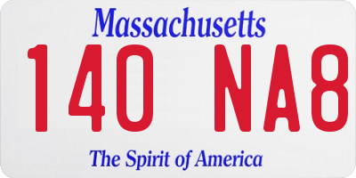 MA license plate 140NA8