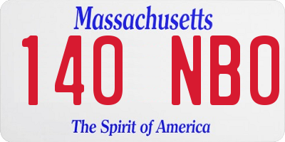 MA license plate 140NB0