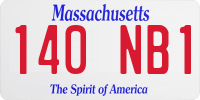 MA license plate 140NB1