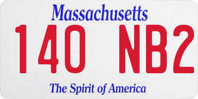 MA license plate 140NB2