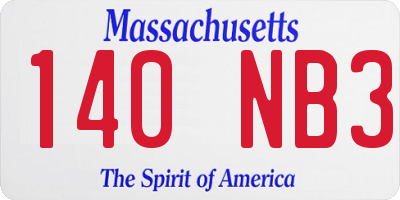 MA license plate 140NB3
