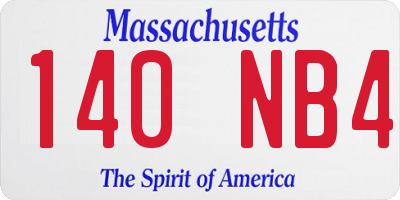 MA license plate 140NB4