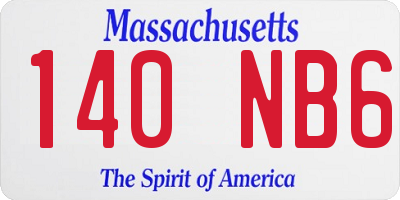 MA license plate 140NB6