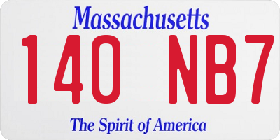 MA license plate 140NB7