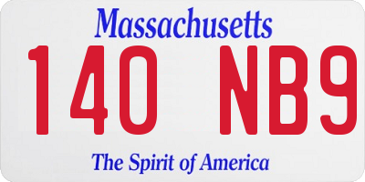 MA license plate 140NB9