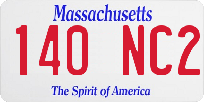 MA license plate 140NC2