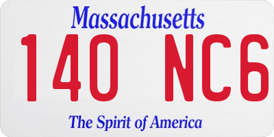 MA license plate 140NC6