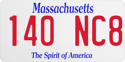 MA license plate 140NC8