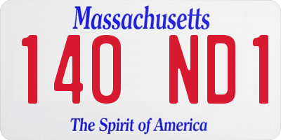 MA license plate 140ND1