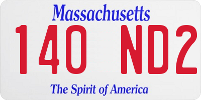 MA license plate 140ND2