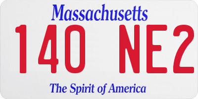 MA license plate 140NE2