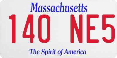 MA license plate 140NE5